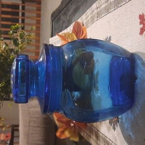 Vintage Blue glass canister